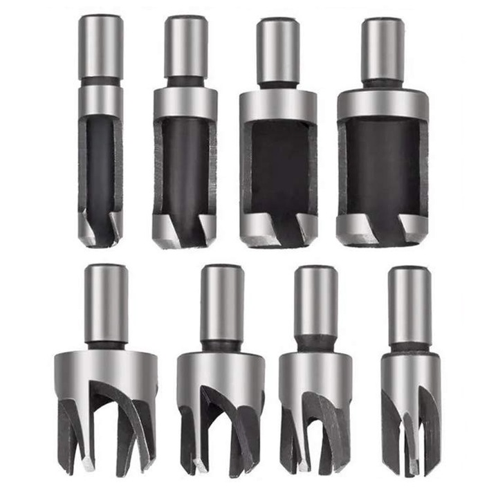 Set freze pentru dopuri de lemn QttvbTna, 8 piese, 6mm/10mm/13mm/16mm