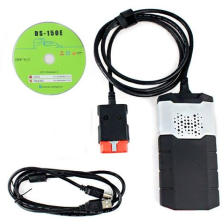 QttvbTna DS150E BT autódiagnosztikai készlet, intelligens szkennelés, BT interfész, többszínű, 8 kábellel