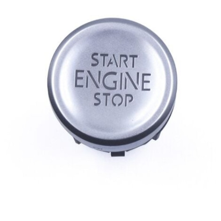 QttvbTna бутон за стартиране на двигателя, съвместим с VW Tiguan 2008-2016, ABS & Steel, черен