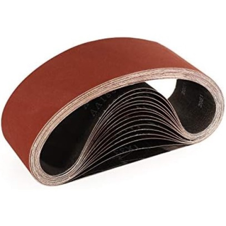 Комплект от 15 шлифовъчни ленти, QttvbTna, 75x533 mm, 240 зърненост