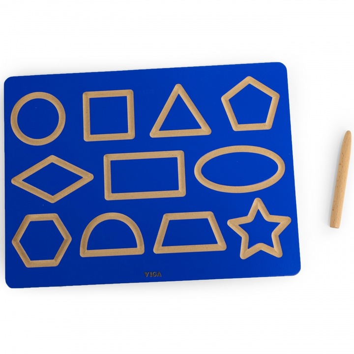 Tabla grafomotorie, Viga Toys, lemn, compacta, Multicolor