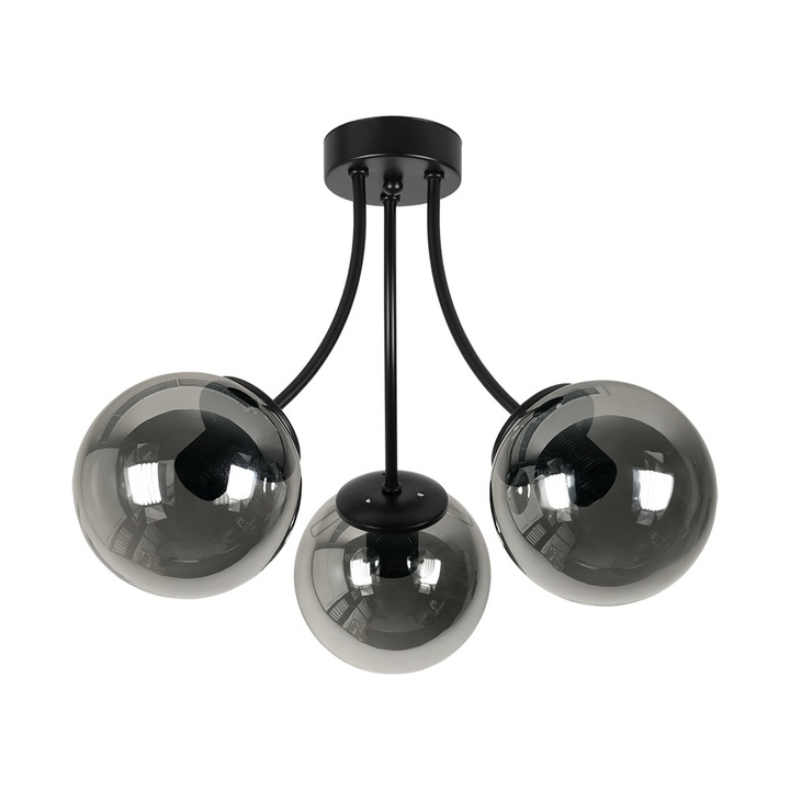 Candelabru, Lightstyle, Rio, 3xE27, Negru/Gri