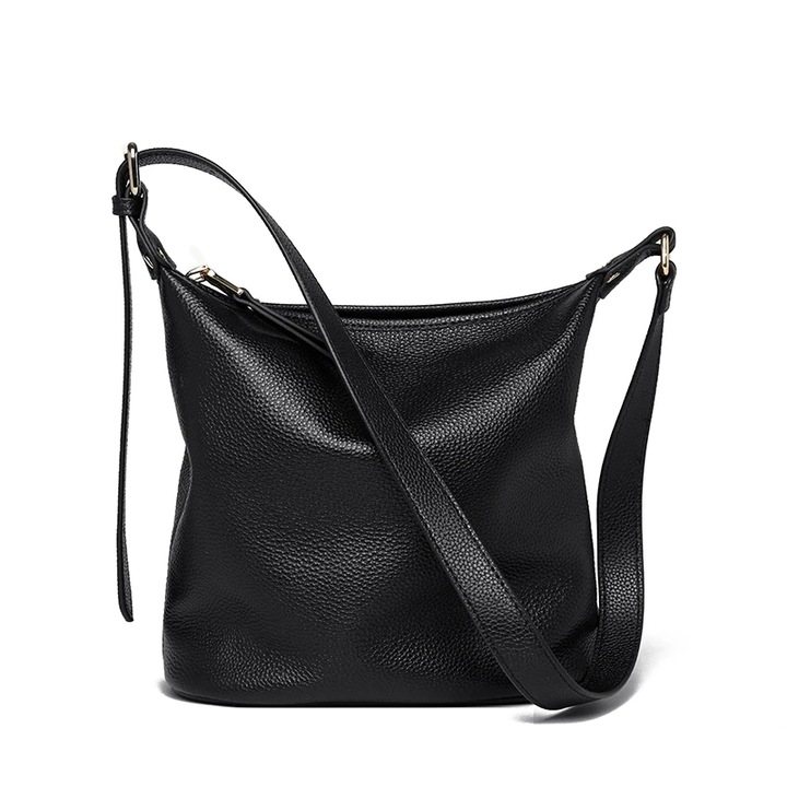 Delis női táska, Lucasta GT2776, természetes bőr, Fekete