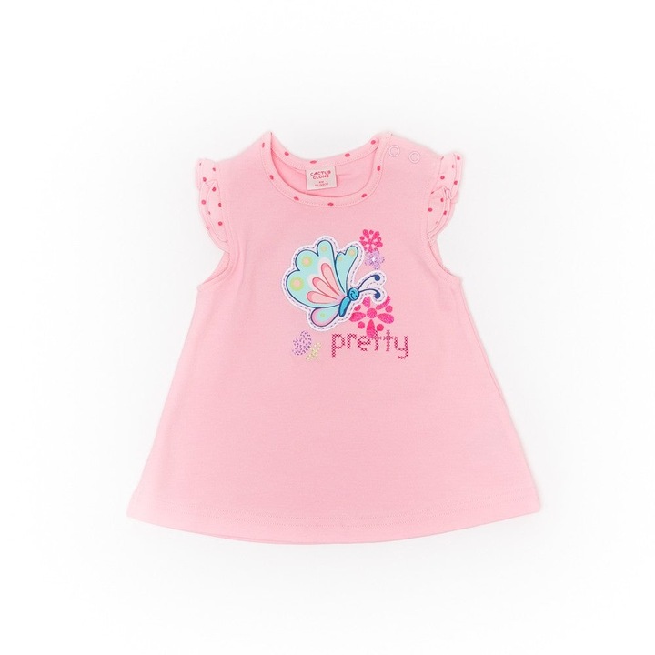 Rochita, cu broderie, fete, JDK1220, Roz