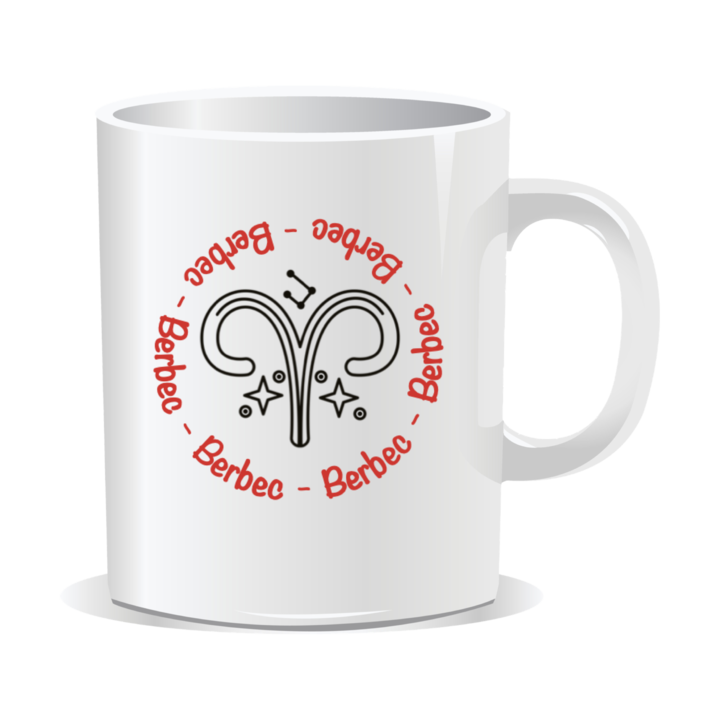 Cana personalizata cu semne zodiacale, Horoscop, Semnul Berbecului, 330ml, interior alb