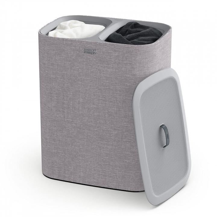 Szennyeskosár Joseph Joseph Tota 50003, 90 l, Hordfogantyúk, 2 rekeszes, Szürke