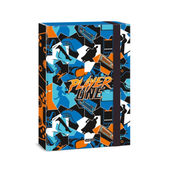 Кутия с ластик Ars Una, Player One, A4, 23 х 4.5 х 34 cм, Многоцветен