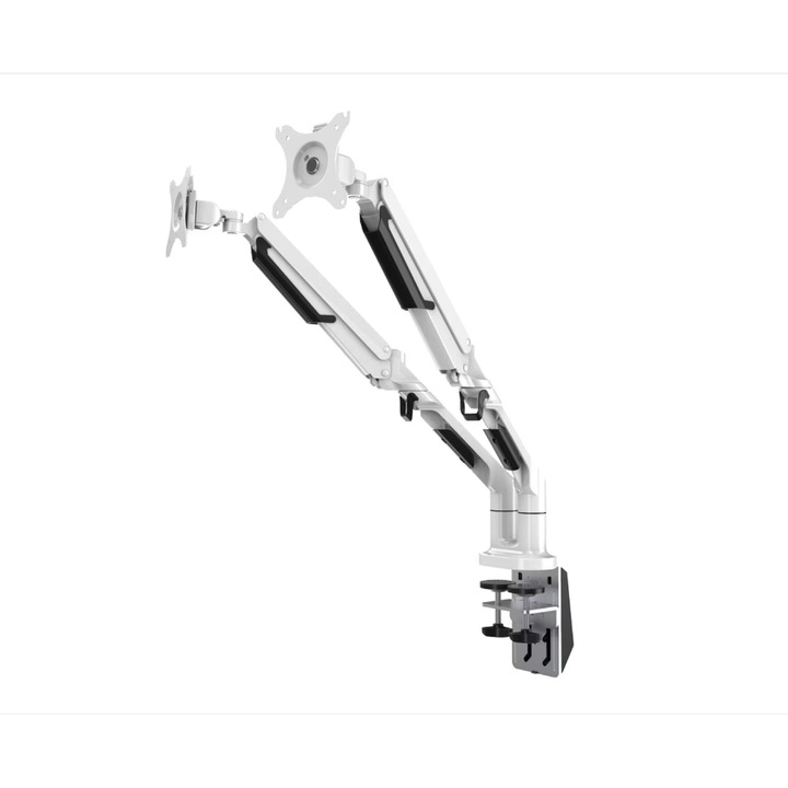 Стойка за монитор Locktek Basic DLB852D2, Двойна, Бяла