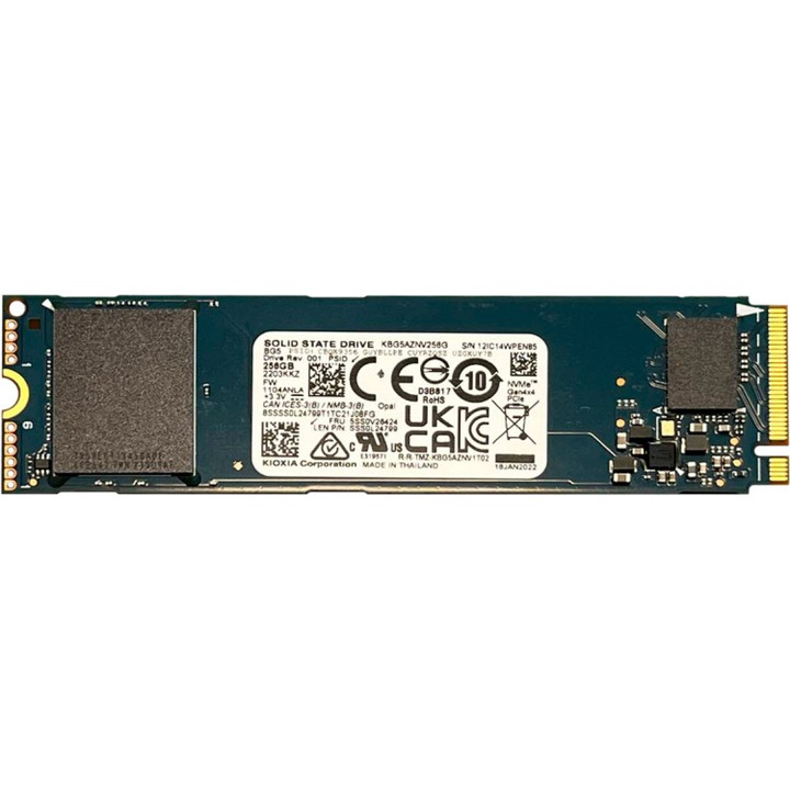 SSD Kioxia BG5 256Gb NVMe PCIe Gen4 x4 M.2 2280 (KBG5AZNV256G) BULK