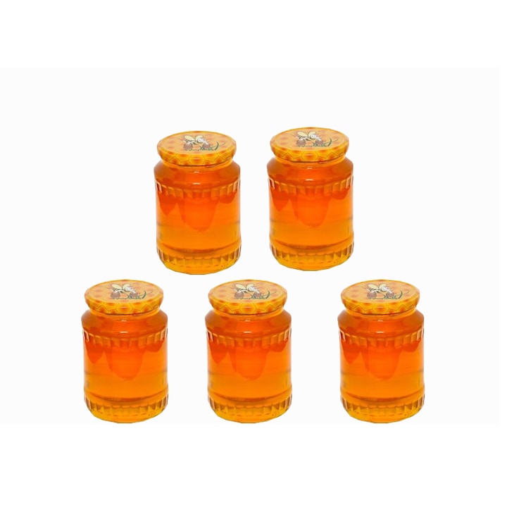 Set 5 borcane, miere poliflora, 950g
