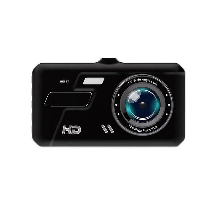 Двойна DVR камера за автомобил, SuperHD 1920P, 170°, с 4'' дисплей и камера Mars, черна