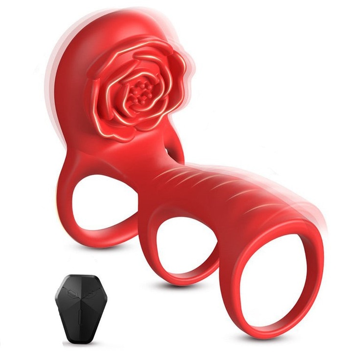 WALALL péniszvibrátor gyűrű, piros, 9 vibrációs mód, 4,7 cm