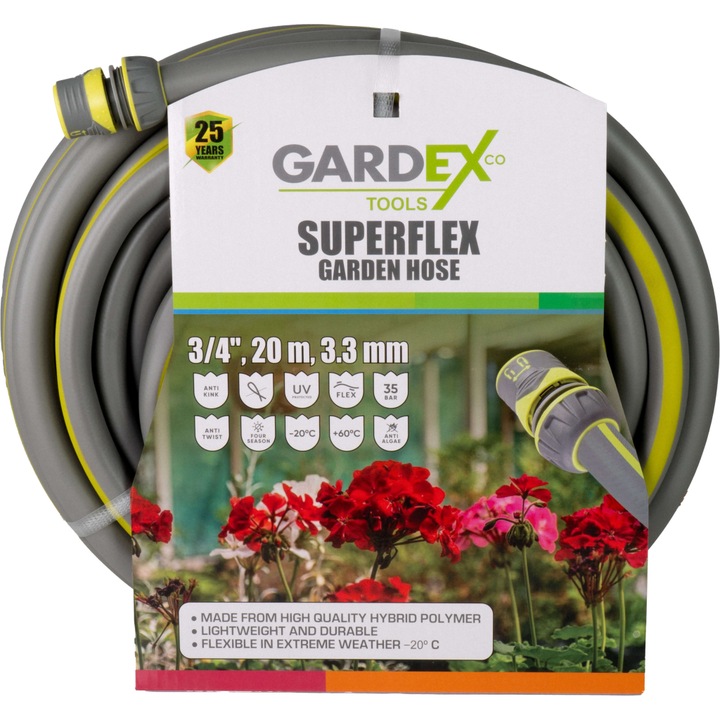 Маркуч градински Gardex SUPERFLEX, 3/4, 20м, 3.3мм