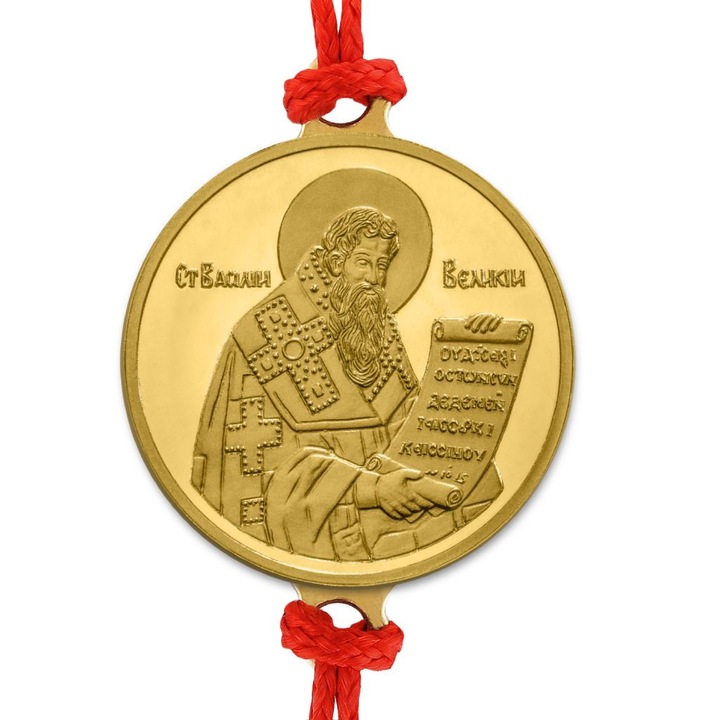 Bratara de aur Vasile cel Mare, 18k., Grosime: 1 mm, Dimensiune: 16 mm, Greutate: ~2 g./ 0, 06 oz