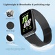 Curea pentru Samsung Galaxy fit 3, SINBINTA, Durabil, Rezistent la transpiratie, Nu se estompeaza, Catarama magnetica, Reglabila, Asemanator unei retele, Usor de instalat, Inox, 22cm, Negru