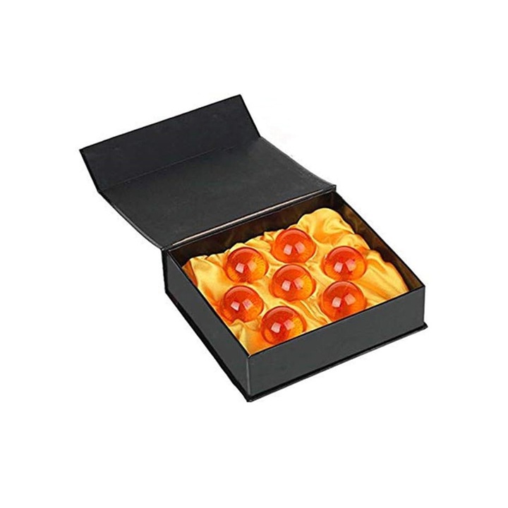 Комплект 7 топки Dragon Ball, SINBINTA, Star pattern, Classic Dragon Ball, За декорация, колекция, играчки, Resin, 42mm, Orange