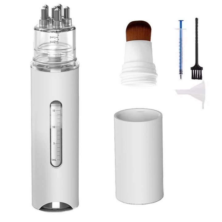 Aplicator pentru scalp LXNZUHN, masaj cu perie, stimulare crestere par, alb, 15ml