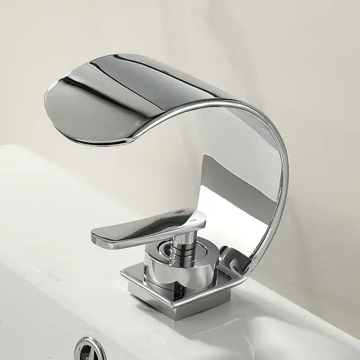 Mosdó csaptelep, Fürdőszoba mosdó, Mian, ezüst króm