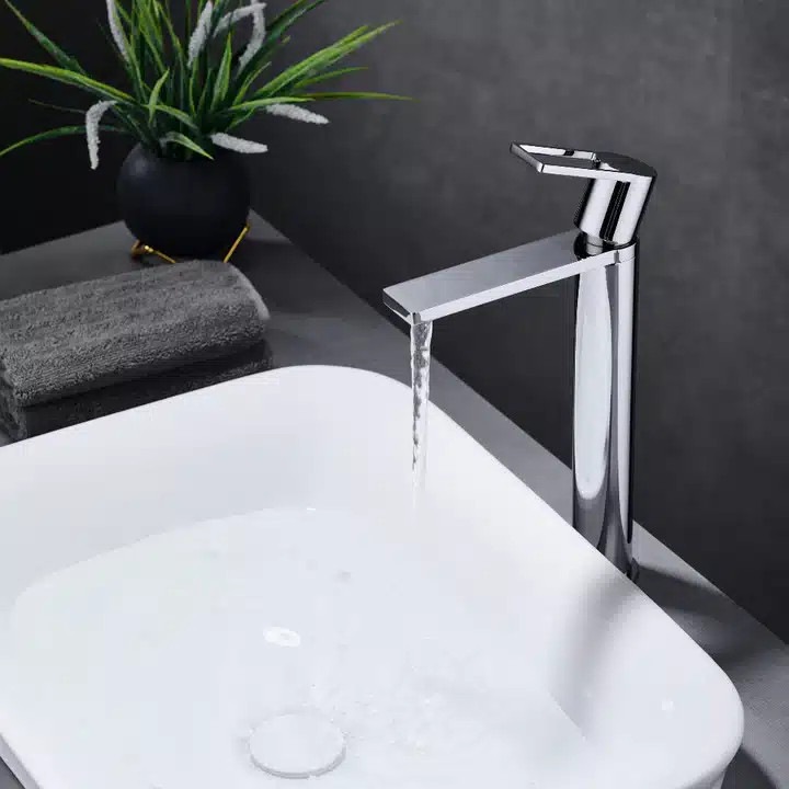 Mosdó csaptelep, Elisa, Magas, Fürdőszoba mosogató, Króm