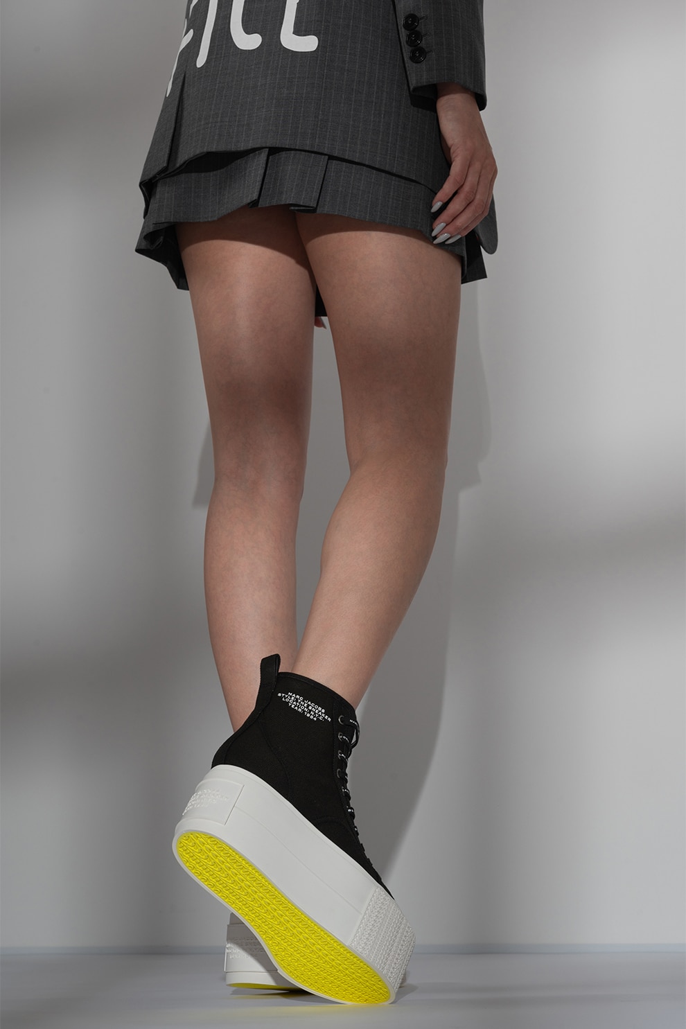 Marc Jacobs, Tenisi high-top flatform The, Negru, 38 - eMAG.ro