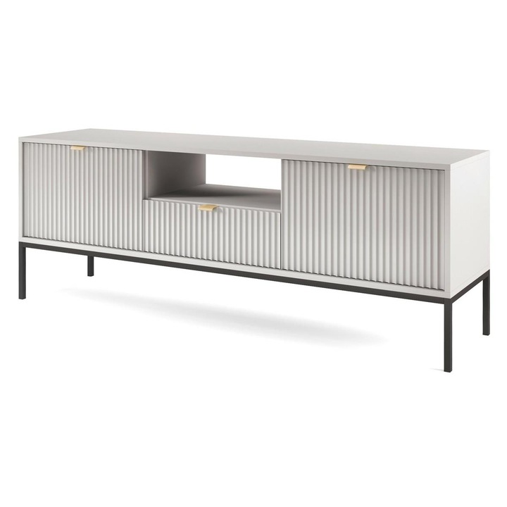 Comoda TV, Piaski, Nova RTV-154S, Industrial, 56X154X39 cm, PAL/Metal, Gri