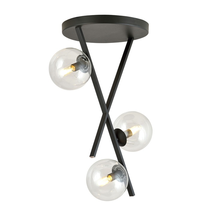 Полилей EMIBIG Lighting със стъклени абажури RIVER 1195/3