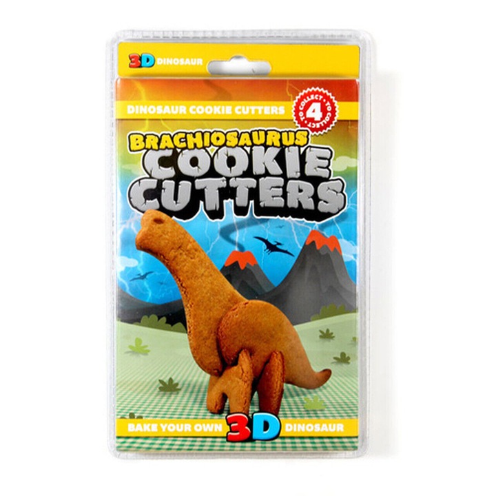 Forma biscuiti, Dinozaur 3D, plastic, Suck UK, 14 x 22 x 2 cm