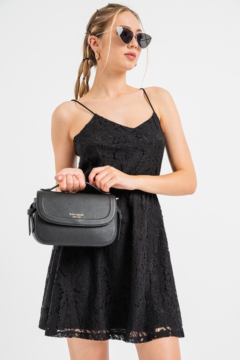 JdY, Рокля с шпиц и дантелен слой, Черен