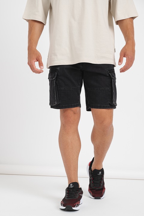 Only & Sons, Cargo farmer bermudanadrág, Fekete