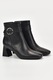 Karl Lagerfeld, Botine din piele cu toc masiv, Negru