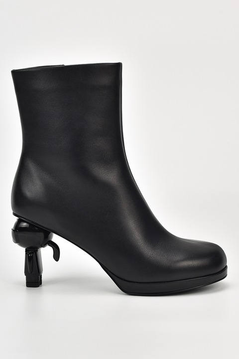 Karl Lagerfeld, Botine high-cut din piele, Negru
