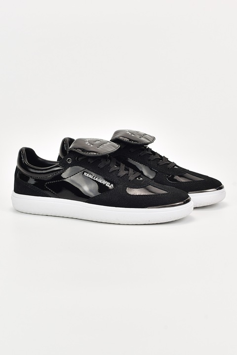 Karl Lagerfeld, Pantofi sport uni low-cut, Negru, 35