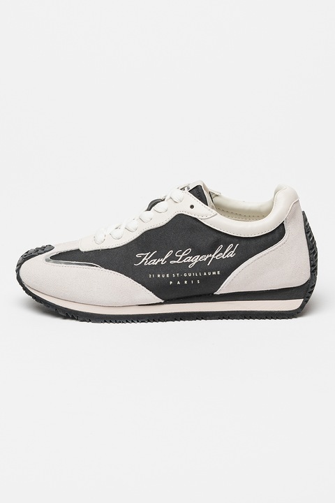 Karl Lagerfeld, Спортни обувки с велур, Черен/Крем