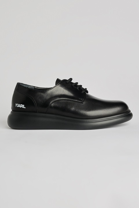 Karl Lagerfeld, Pantofi casual din piele, Negru, 44