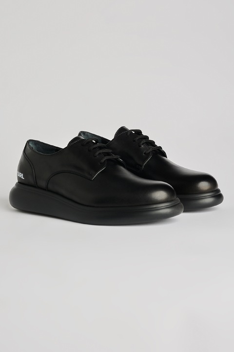 Karl Lagerfeld, Pantofi casual din piele, Negru, 44