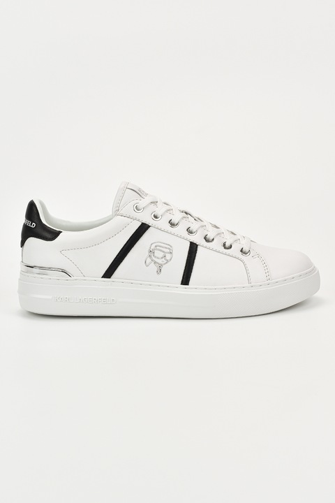 Karl Lagerfeld, Кожени спортни обувки с лого, Бял