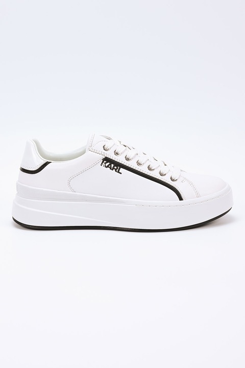 Karl Lagerfeld, Кожени спортни обувки с нисък профил, Бял