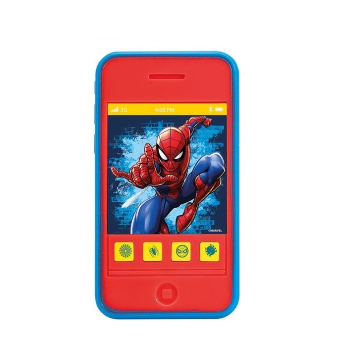 Pókember játék telefon hangokkal, műanyag, piros - kék