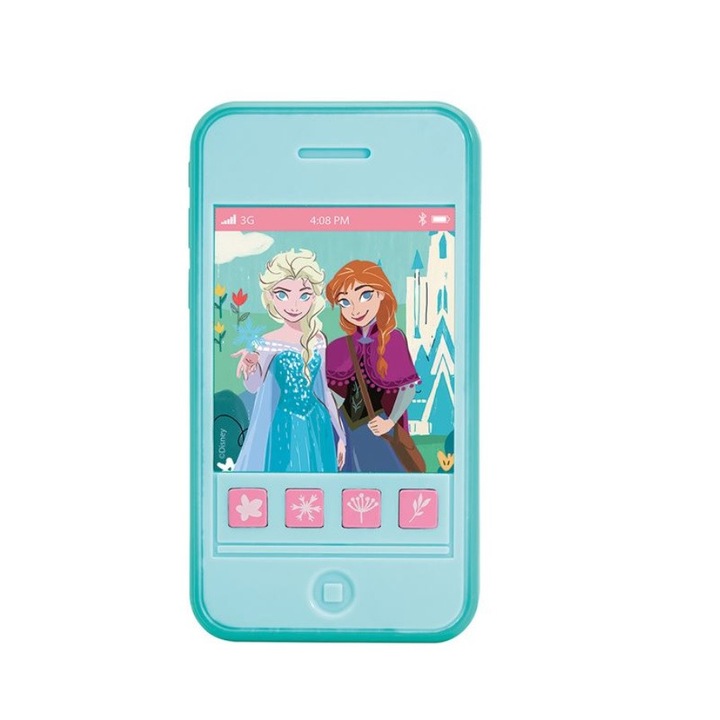 Játéktelefon Frozen 2, Elsa és Anna, hangokkal, műanyag, kék