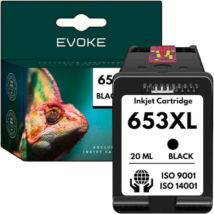 HP 653 черна XL касета за принтер, 1200 страници, съвместима с deskjet ink advantage 1275, 2374, 2375, 2376, 2775, 2776, 6075, 6076, 6475, 6476