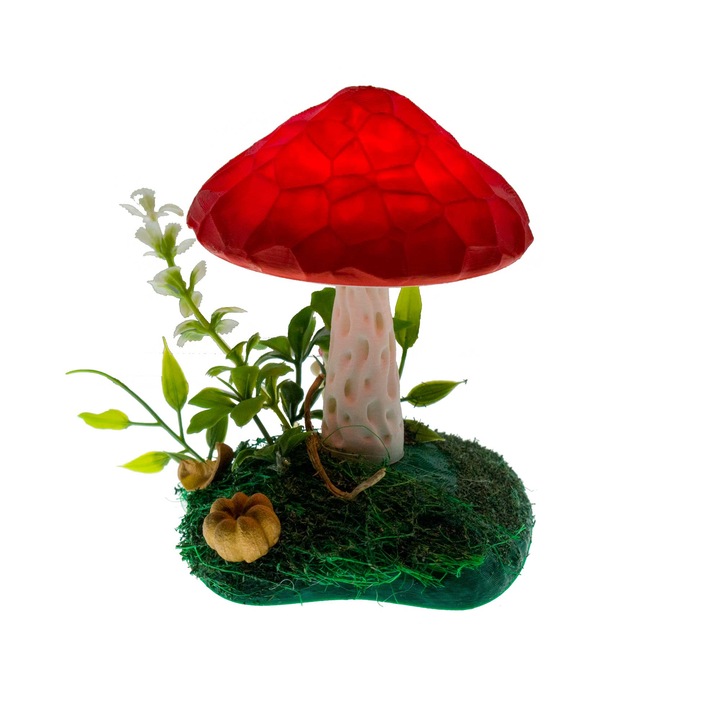 Lampa decorativa ciuperca iluminare LED 10cm alimentare USB