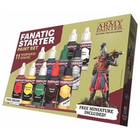 Set de pictura, The Army Painter, Warpaints Fanatic, 10 vopsele 18ml, primer, figurina, pensula, ghid de pictura