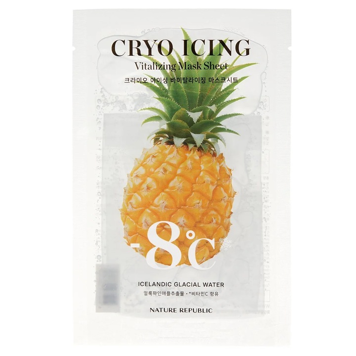 Masca pentru ten, Nature Republic Cryo Icing Face Mask, Vitalizanta (ananas) 27ml