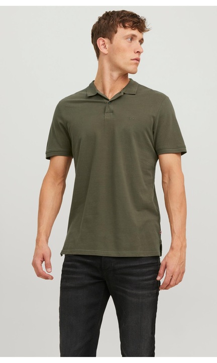 Férfi póló JACK & JONES, 6511, pamut, Olívazöld
