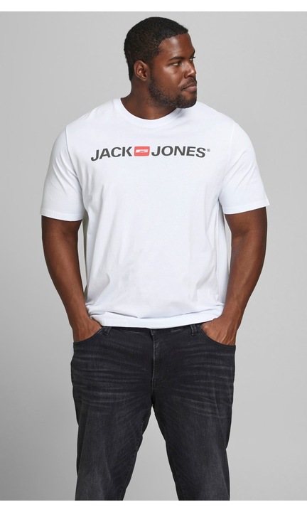 Férfi póló JACK & JONES, 3663, pamut, Fehér