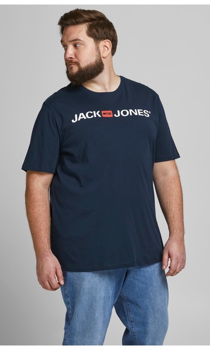 Férfi póló JACK & JONES, 3663, pamut, Tengerészkék