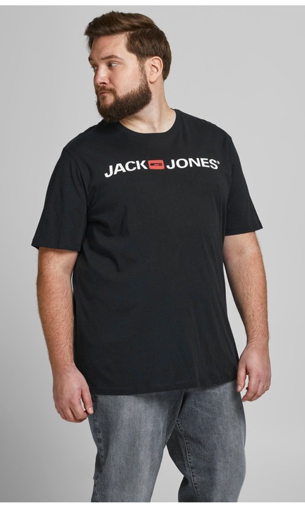 Férfi póló JACK & JONES, 3663, pamut, Fekete