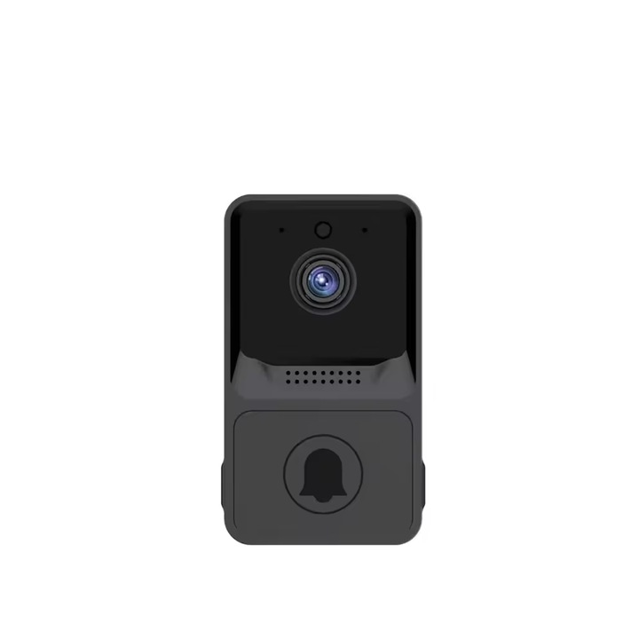 Intelligens videó ajtócsengő ZOLANA Mini, vezeték nélküli, éjjellátó, újratölthető akkumulátor, fekete