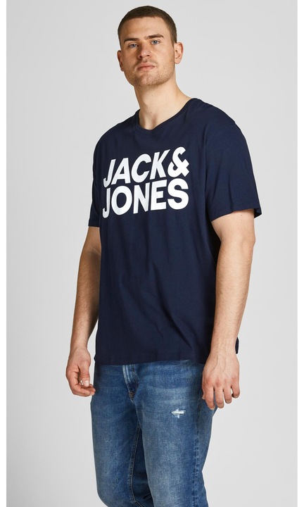 Férfi póló JACK & JONES, 4831, pamut, Tengerészkék