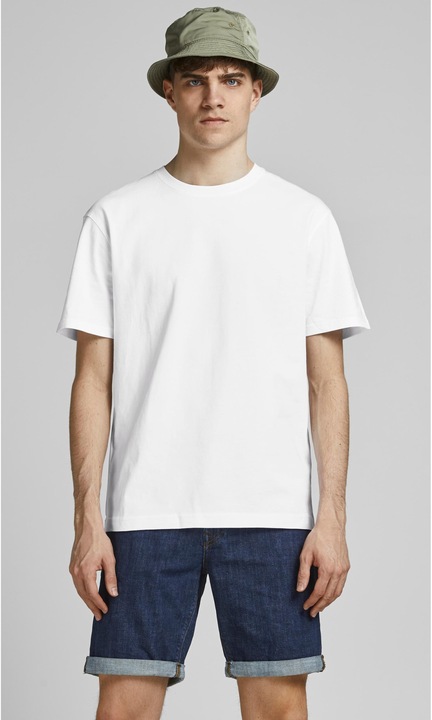 Férfi póló JACK & JONES, 5526, pamut, Fehér